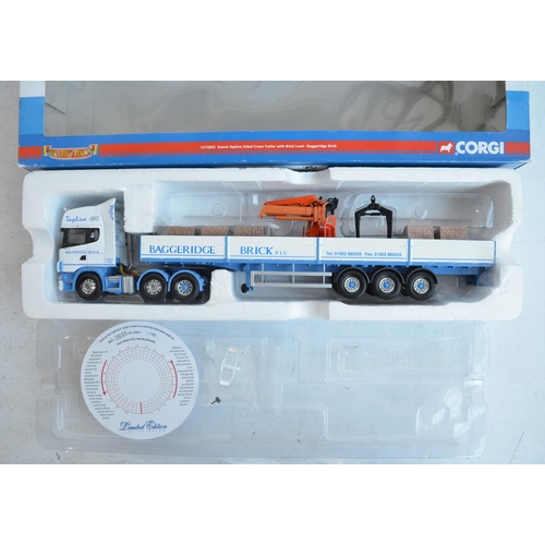 1215 - Collection of diecast 1/50 scale truck models from Corgi, Conrad, Tematoys, Tekno and WSI including ... 