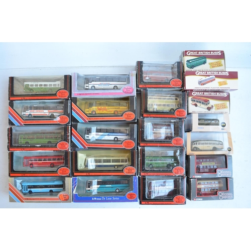 1222 - Twenty two 1/76 scale diecast bus models from EFE, Corgi, Oxford and Atlas Editions, models in gener... 