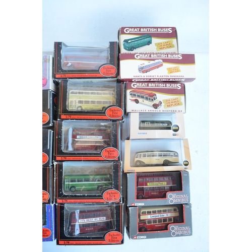 1222 - Twenty two 1/76 scale diecast bus models from EFE, Corgi, Oxford and Atlas Editions, models in gener... 