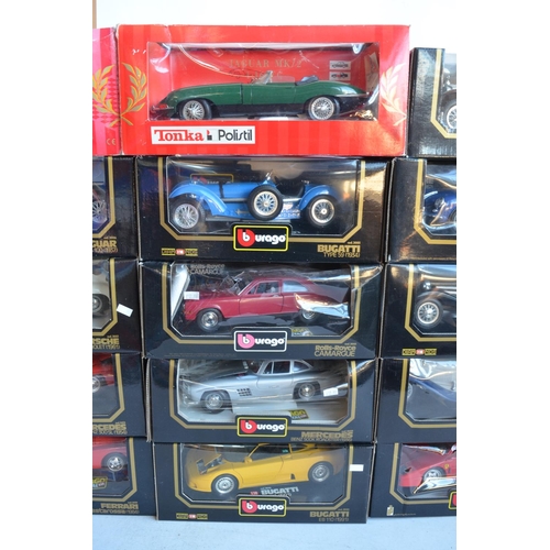 1224 - Fifteen boxed 1/18 scale diecast model cars from Burago and Tonks Polistil to include 1984 Ferrari T... 