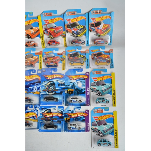 1229 - Thirty six factory sealed/unopened Hot Wheels Morris Mini diecast models with 18 different styles of... 