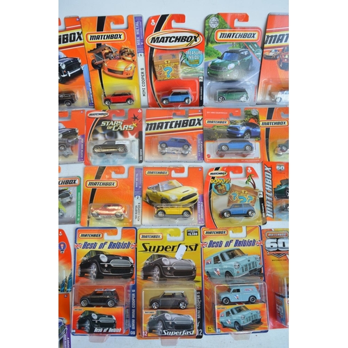 1230 - Collection of factory sealed/unopened diecast Matchbox car models to include 40 individual Morris Mi... 