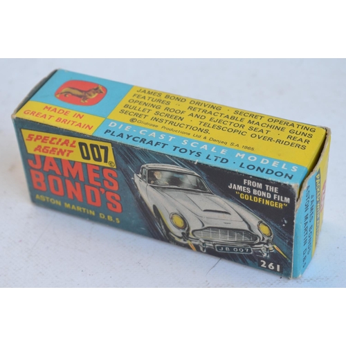 1231 - Vintage boxed Corgi Toys 261 James Bond gold coloured Aston Martin DB5 in full working order with bo... 