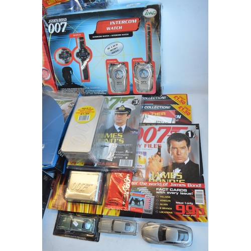 1232 - James Bond collection to include magazines and magazine syndicated diecast models, 3x IMC playsets (... 