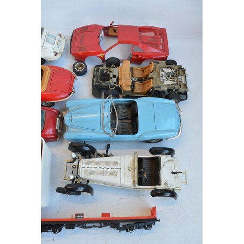 1233 - Collection of playworn diecast models from Corgi, Siku, Burago etc including a vintage friction powe... 