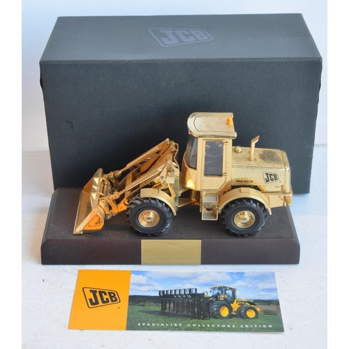 1235 - Collection of JCB themed models to include 1/32 scale Britain's licence built gold plated 414S Farm ... 