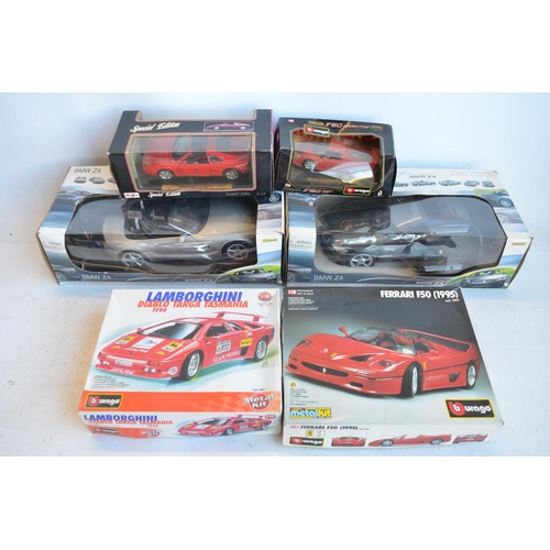 1236 - Two Burago 1/18 scale diecast and plastic model kits to include a 1990 Lamborghini Diablo Targa Tasm... 