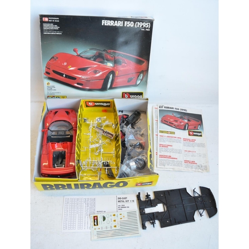 1236 - Two Burago 1/18 scale diecast and plastic model kits to include a 1990 Lamborghini Diablo Targa Tasm... 