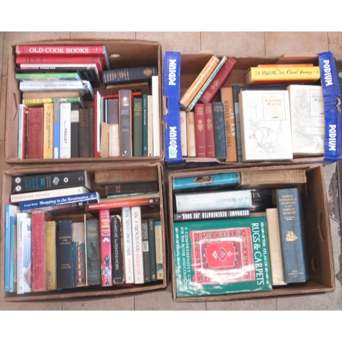 886 - Assorted collection of Fiction, Non-Fiction, History, Cookery and other books in 4 boxes