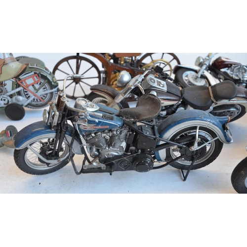 1239 - Collection of scale static motorbike models, various scales and manufacturers to include Franklin Mi... 