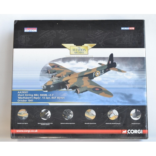 1253 - Boxed Corgi Aviation Archive 1/72 scale diecast limited edition Shorts Stirling MK1, N6086 'MacRober... 