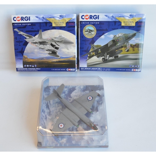 1256 - Three boxed Corgi Aviation Archive 1/72 scale diecast aircraft models to include AA34705 EE Canberra... 