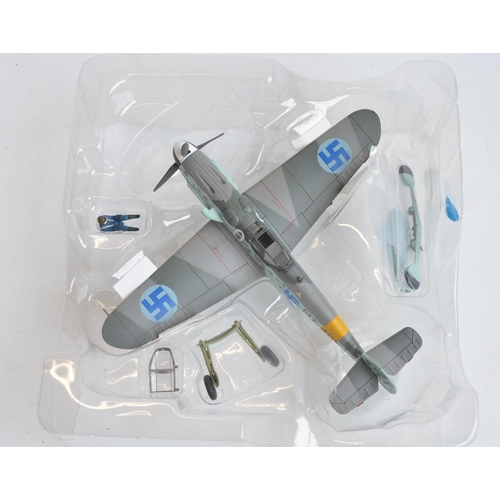 1264 - Two 1/48 scale diecast WWII era models from Hobbymaster to include Bf109G-6 Finnish Air Force (mint ... 