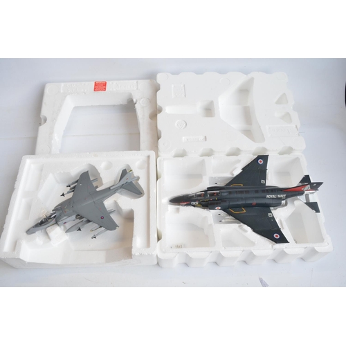 1266 - Two 1/48 scale diecast fast jet models from The Armour Collection to include an RAF Harrier GR7 (mod... 