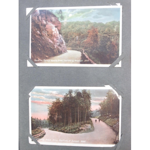 844 - Postcard album cont. early c20th postcards and a collection of loose postcards covering various loca... 