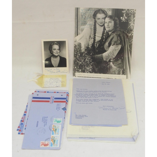 849 - Olivia de Havilland - small collection of correspondence from the actress to a fan to inc. a signed ... 