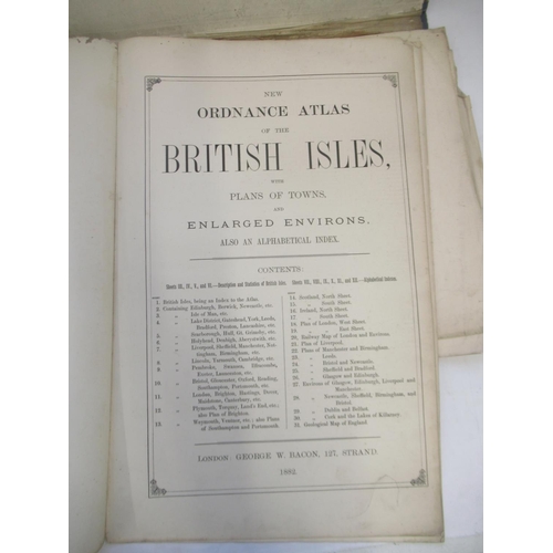 852 - New Ordnance Atlas of the British Isle with Plans Enlarged Environs of Town and an Alphabetical Inde... 