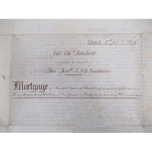 853 - 1879 Indenture relating to a mortgage issued for 'Ground Dwellinghouses and Premises in King James S... 