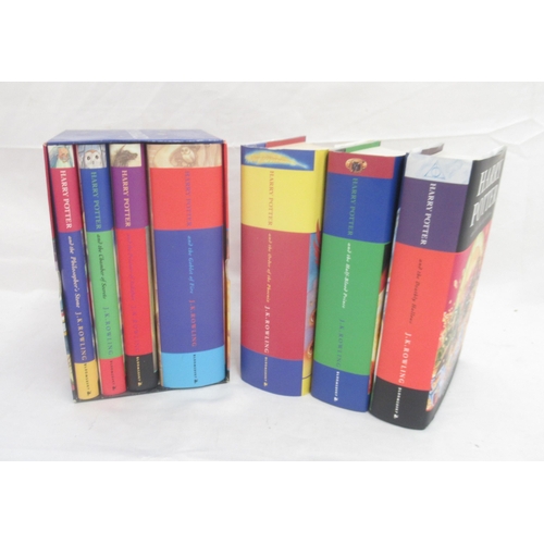 56 - Harry Potter - 4 volume set of 1st 4 books in hardback w/dust jacket all later impressions in slip-c... 