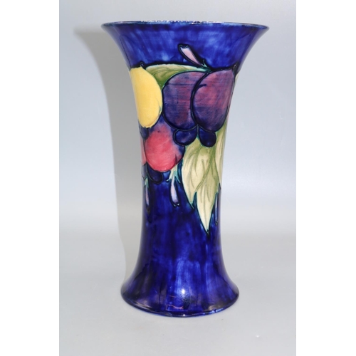 718 - Moorcroft Pottery, large Wisteria pattern trumpet form vase, H26cm