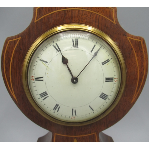 611 - Duverdry & Bloquel, 20th Century French inlaid mahogany balloon 8 day mantle timepiece, 3 1/2