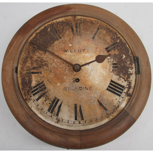 629 - W. Louth, Spalding, 19th century mahogany wall timepiece, 12