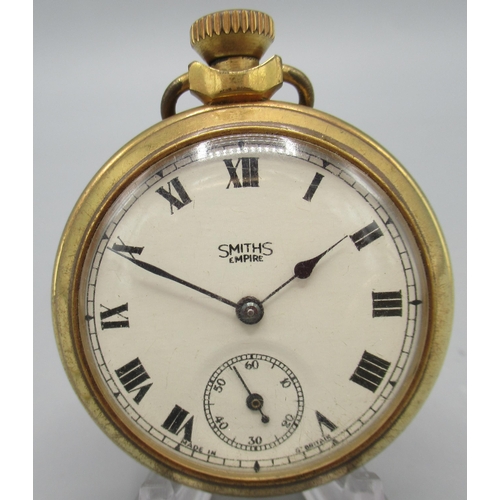 510 - Keystone rolled gold keyless pocket watch, signed stepped Roman dial, subsidiary seconds, Philadelph... 