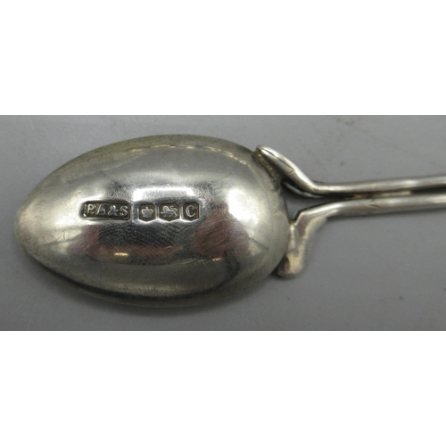 115 - Art Deco silver set of five golf club teaspoons by P Ashberry & Sons, Sheffield 1920, George III sil... 