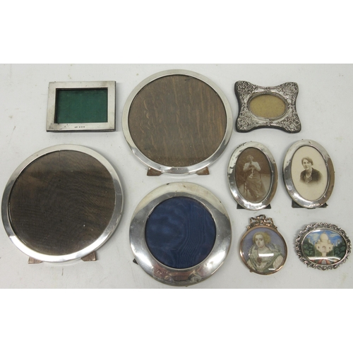 117 - Collection of nine silver mounted picture frames, all fully hallmarked with various dates and makers... 