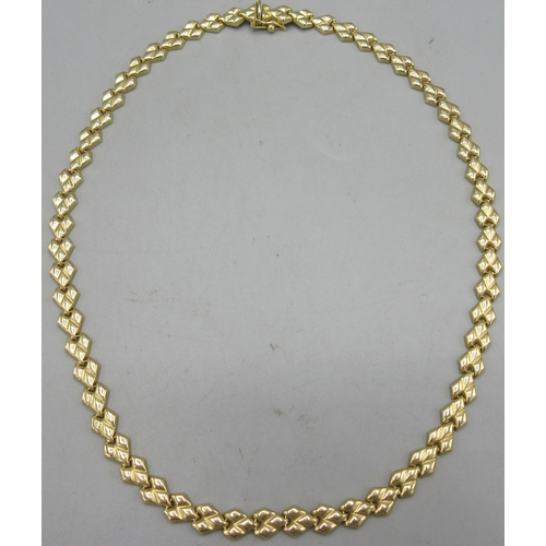 281 - 18ct yellow gold link necklace, stamped 750, L41cm, 23.7g