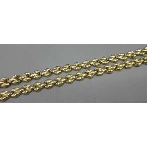 281 - 18ct yellow gold link necklace, stamped 750, L41cm, 23.7g