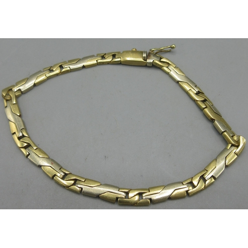 283 - 18ct white and yellow gold chain bracelet stamped 750, L19cm, 15.3g