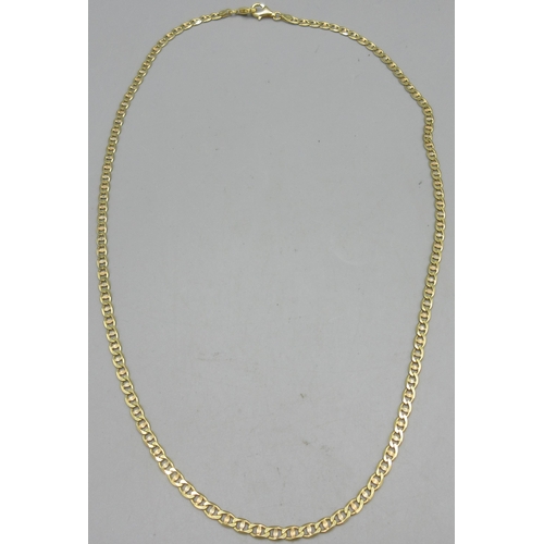 284 - 18ct yellow gold chain link necklace, stamped 750, L61cm, 21.1g