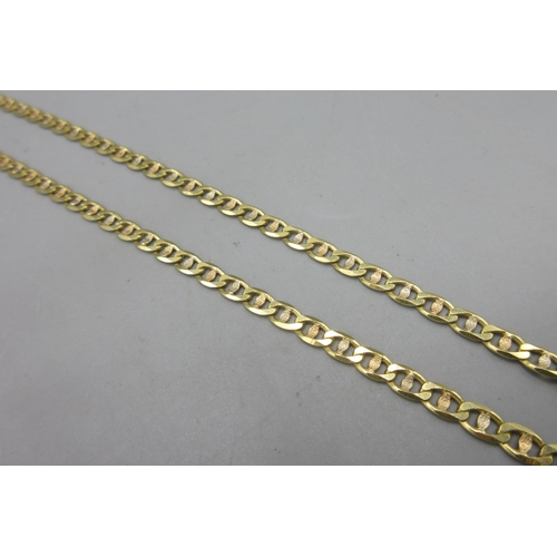 284 - 18ct yellow gold chain link necklace, stamped 750, L61cm, 21.1g