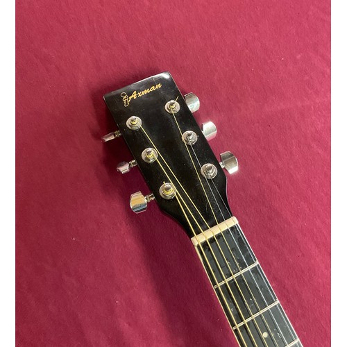 214 - Axman semi acoustic six string guitar with built in tuner, model number 67280, with soft case