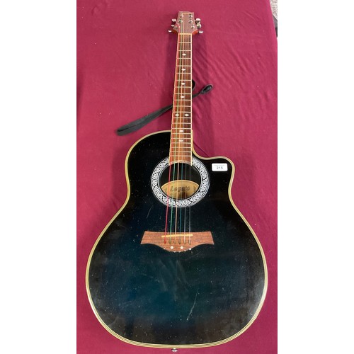 215 - Legato six string semi acoustic guitar. Model number RB-120E/MS. Plastic back and side, wooden neck,... 