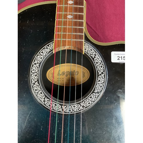 215 - Legato six string semi acoustic guitar. Model number RB-120E/MS. Plastic back and side, wooden neck,... 