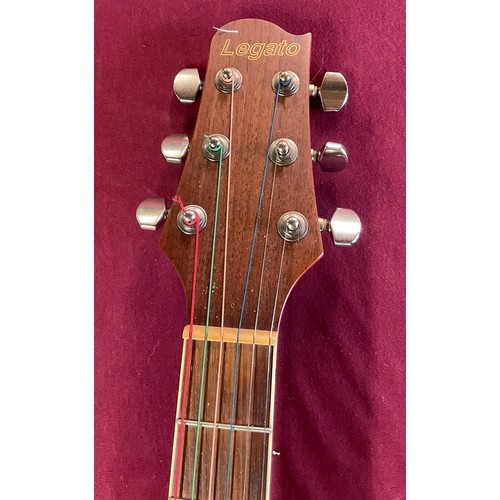 215 - Legato six string semi acoustic guitar. Model number RB-120E/MS. Plastic back and side, wooden neck,... 