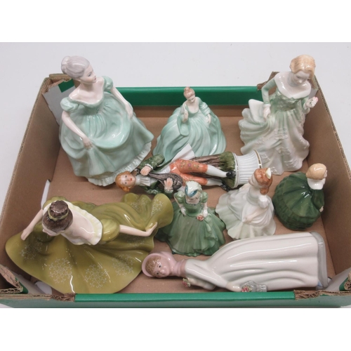 94 - Collection of porcelain figures incl. Coalport Ladies of Fashion Henrietta, Royal Doulton Grace HN36... 