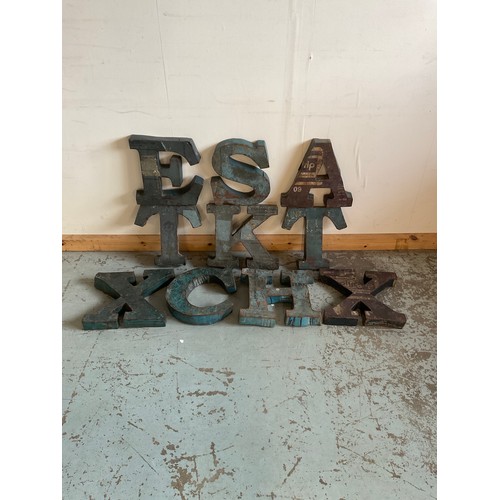 777 - Collection of tin plate letters