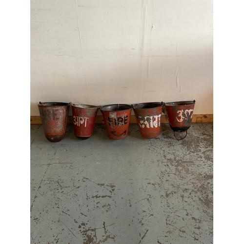 780 - Five vintage fire buckets, max W27.5cm