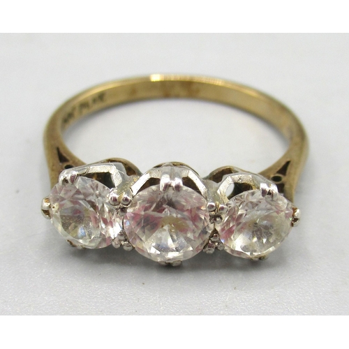 155 - Antique 9ct yellow gold cluster ring set with ruby and clear stones, size I1/2, 9ct yellow gold ring... 