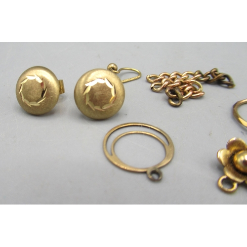 30 - 9ct yellow gold earrings, including drop and studs, 4.39g, all stamped 375 or 9ct, and scrap yellow ... 