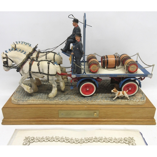 732 - Border Fine Arts, Tetley Beer cart and horses 'The Gentle Giants' with certificate, limited edition ... 