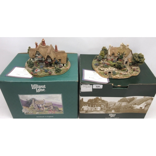 328 - Two Lilliput Lane limited edition models 'Country Living' L2171, and 'Pastures New', with boxes