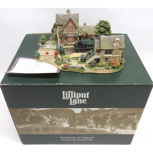 335 - Lilliput Lane 'Full Steam Ahead' model L2365, boxed with deeds