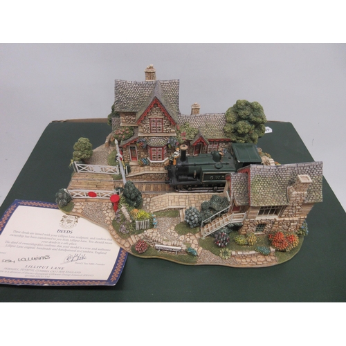 335 - Lilliput Lane 'Full Steam Ahead' model L2365, boxed with deeds