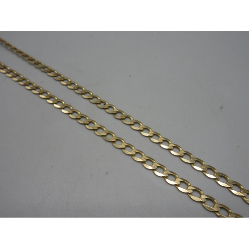 176 - 9ct yellow gold 5mm curb link chain necklace, stamped 9kt, L47.5cm, 10.1g