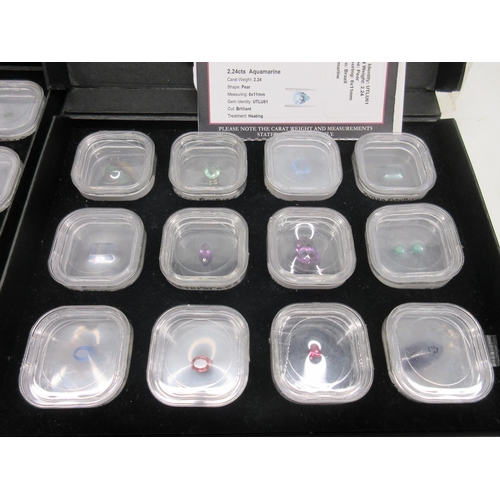 258 - Three boxes of Gem Collector gems including 18.90ct Green Amethyst, 10.20ct amethyst, 2.24ct Aquamar... 