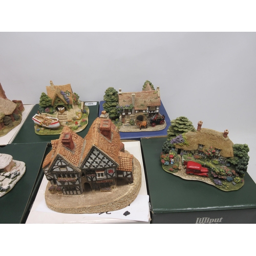 329 - Collection of eight Lilliput Lane cottages incl, Saxon Cottage,  The Boat Yard, Red Lion, The Star I... 